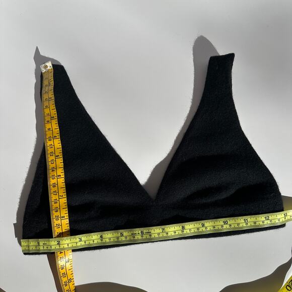 Lisa Yang Capucine Bralette 100% Cashmere Knit Triangle Bra Black One Size NWT - Picture 10 of 16